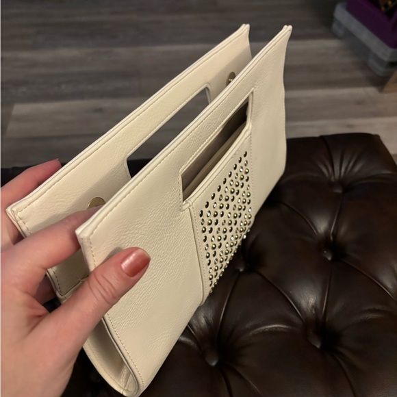 Ivory Clutch with Gold and Rhinestone Embellishments - Picture 4 of 4